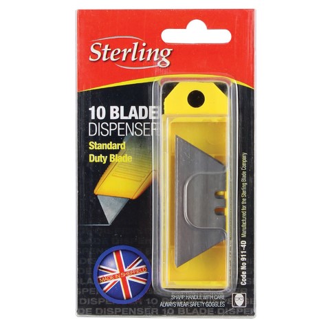 STANDARD DUTY TRIMMING KNIFE BLADE 911 DISPENSER OF 10 